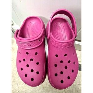Crocs Classic Crush Clog Platform Fuchsia Pink Men's Size 4 Women's Size‎ 6